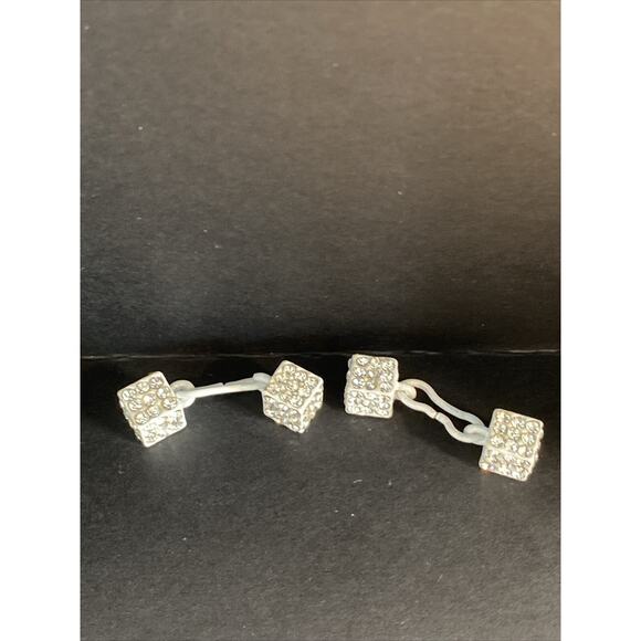 Casino Dice Cufflinks Mens Vegas Cufflinks White - Picture 2 of 3
